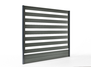 Hornval Plotový panel s lamelami 150 x 200 cm Kouřově šedá